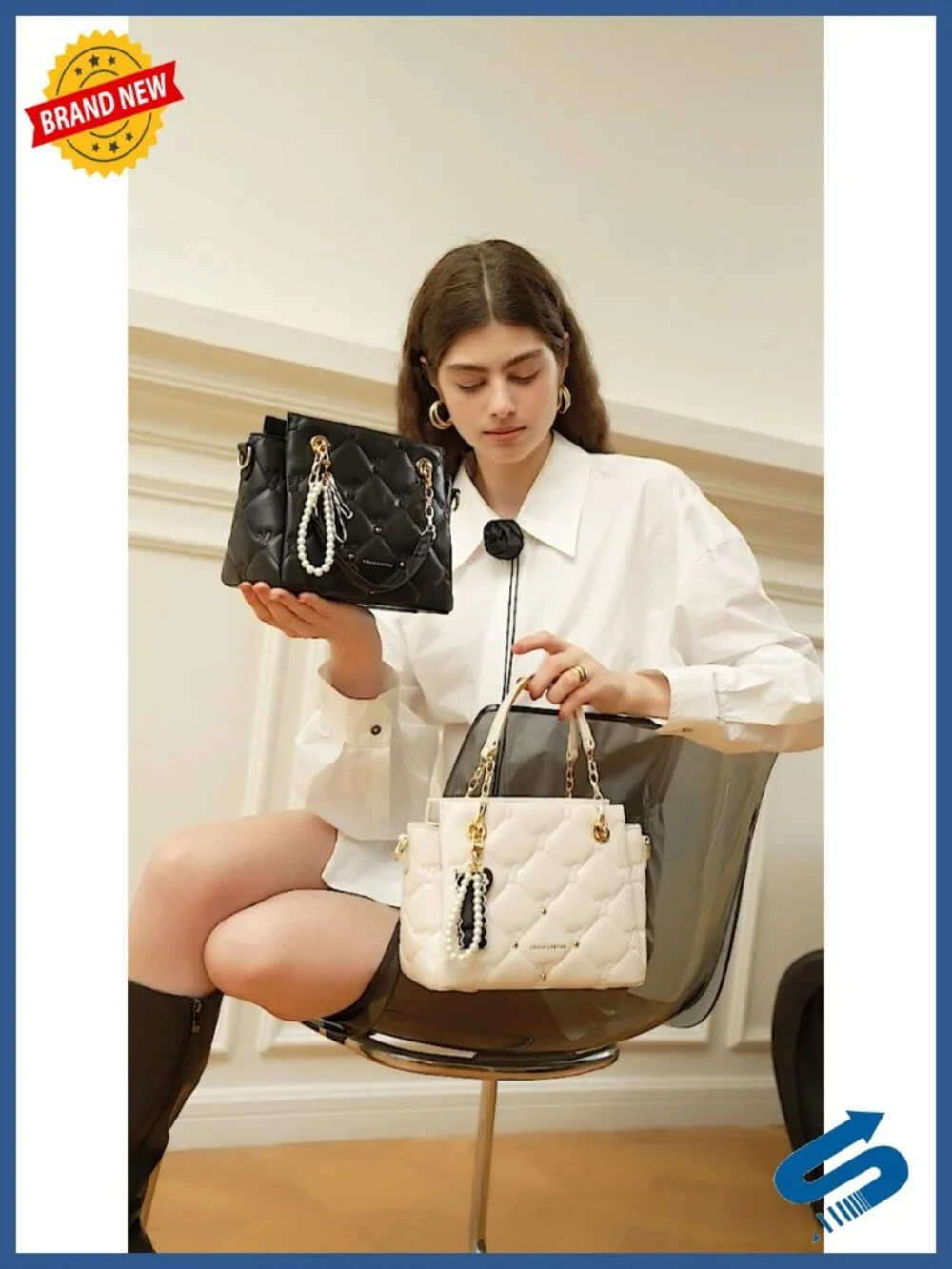 Faux Leather Satchel Bag Top Handle Shoulder Crossbody Tote Handbag